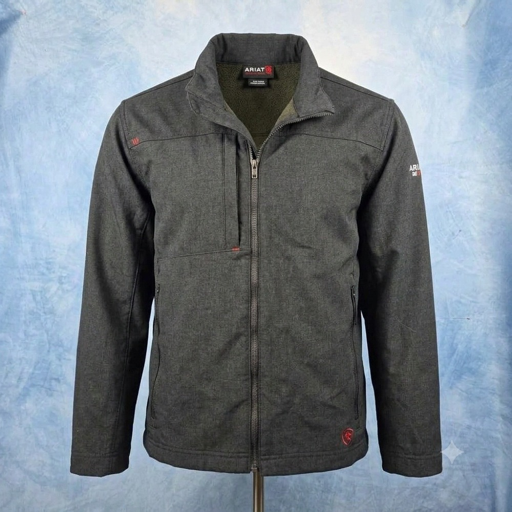 Ariat FR Mens Large Flame Resistant Softshell Jacket Gray CAT 3 NFPA 2112 Zip
